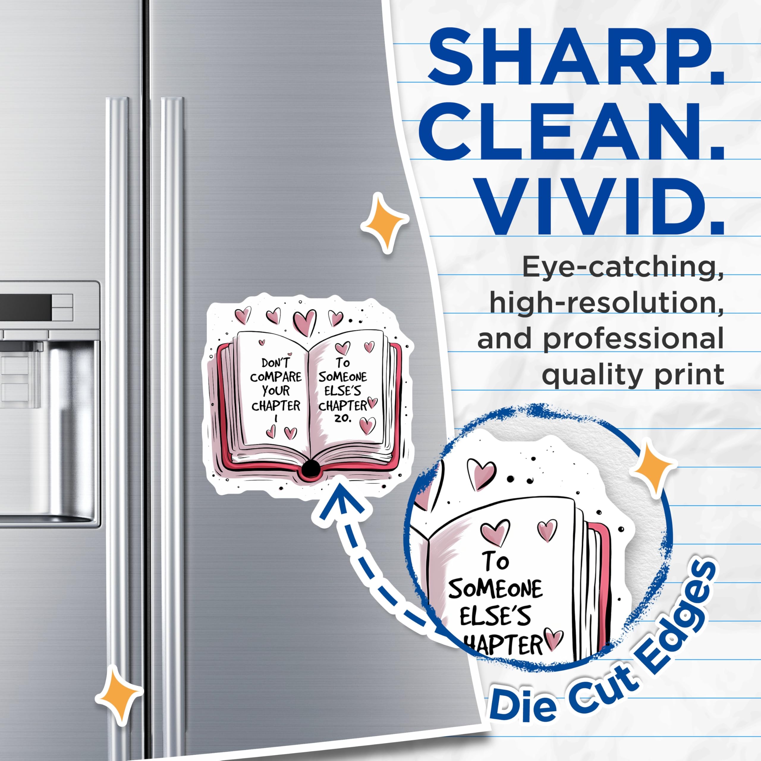 (2 Pack) Motivational Quote Magnets - Book Lover Inspiration - Daily Affirmation Decor - 5" On Longest Side - Premium Magnet - for Cars, Refrigerators, Toolboxes, Lockers - Made in USA - MAG14019