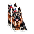 (2 Pack) German Shepherd Party Hat Magnets - Patriotic Dog Lover Decor - Fourth of July Celebration - 5 Inches On Longest Side - Thick Durable Magnet - Made in USA - MAG38775