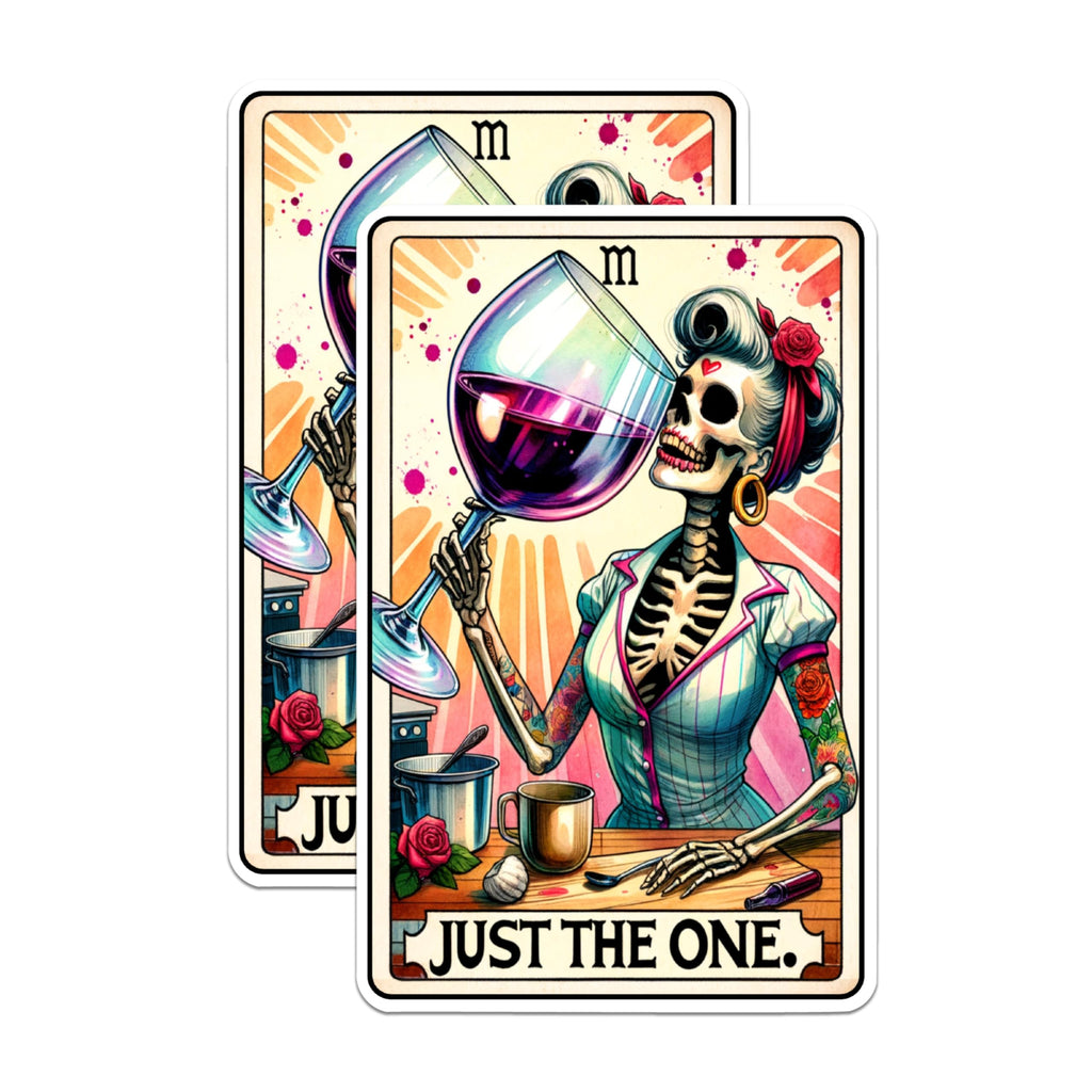 (2 Packs) Just The One Tarot Card Magnets - Wine Drinking Love Wine Magnets - 5 Inches On Longest Side - Premium Magnet - for Fridges, Toolboxes, Cars - Made in USA - MAG2544