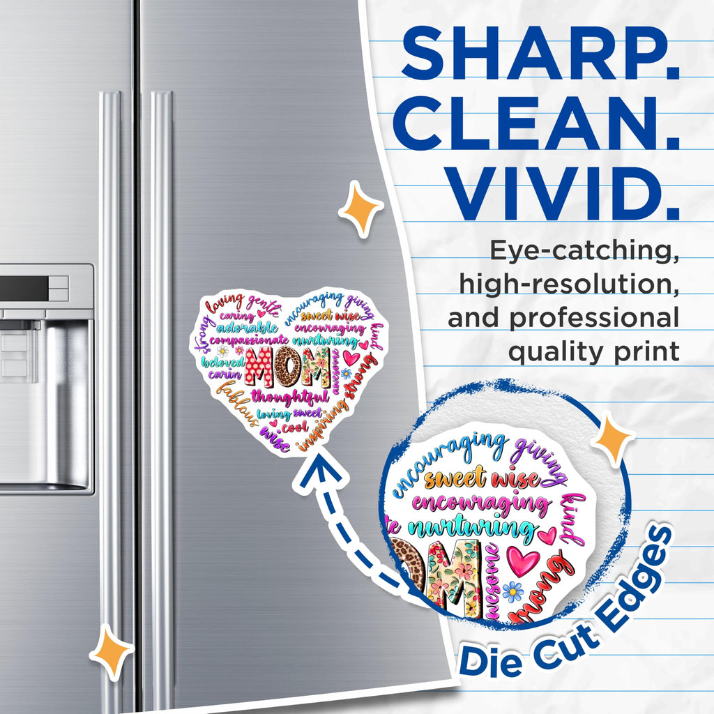 (2 Pack) Mom Appreciation Magnets for Mom - Inspirational Words Heart Magnet - 5 Inches On Longest Side - Thick Durable Magnet - Made in USA - MAG28829