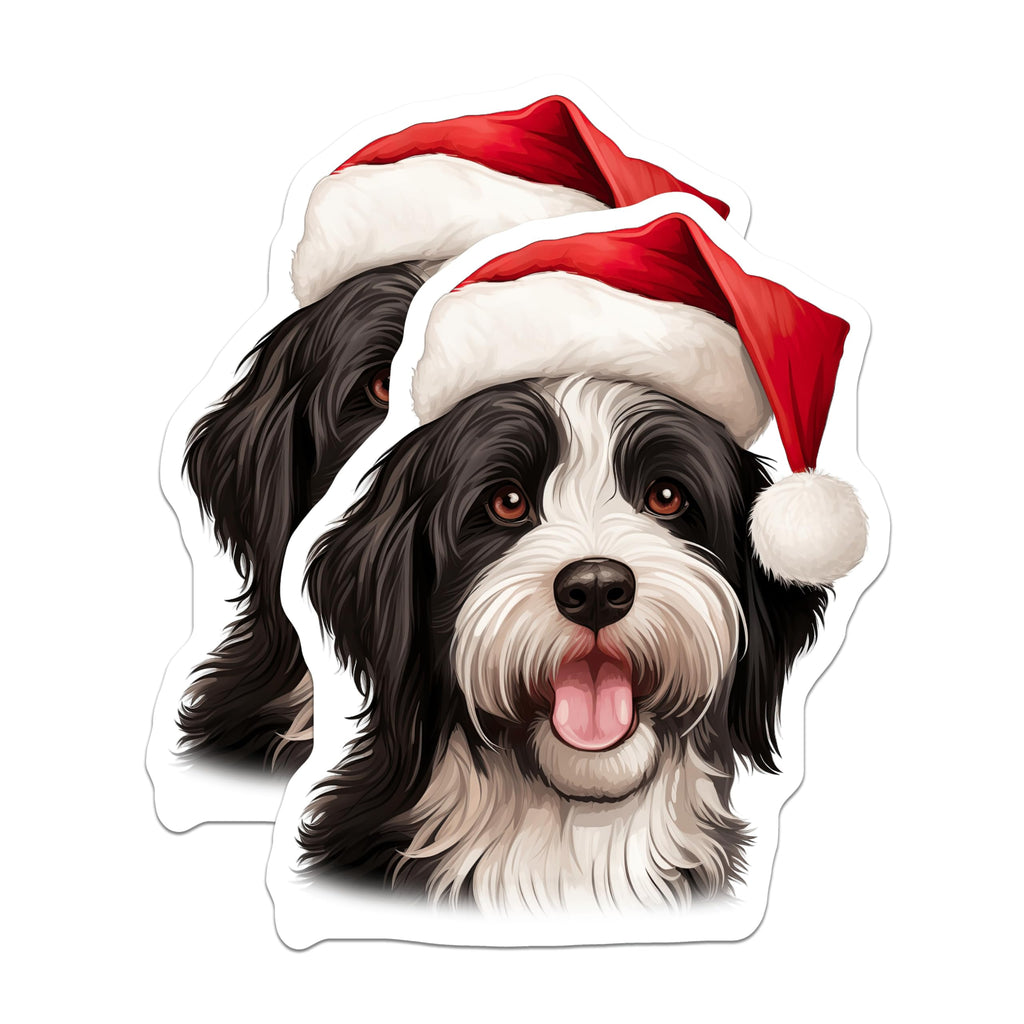 (2 Pack) Christmas Dog Magnets - Santa Hat Bernedoodle Magnets - Holiday Refrigerator Decor - 5 Inches On Longest Side - Thick Durable Magnet - Made in USA - MAG30720