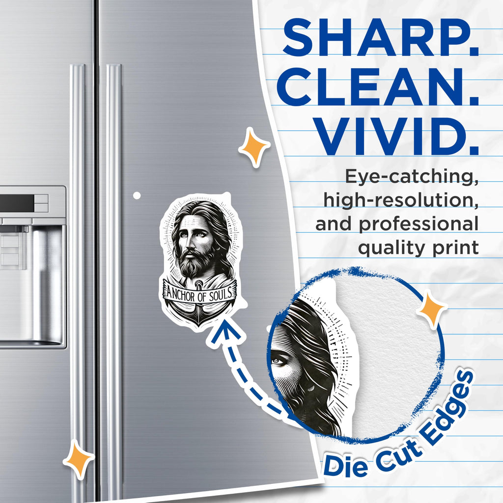 (2 Pack) Anchor of Souls Magnets - Jesus Christ Faith - Spiritual Inspiration - Christian Decor Devotional - 5 Inches On Longest Side - Thick Durable Magnet - Made in USA - MAG28237
