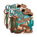 (2 Pack) Long Live The Cowgirls - Funny Cowgirl Country Girl - Rodeo Themed Cow Girl - 5 Inches On Longest Side - Premium Magnet - for Cars, Refrigerators, Toolboxes - Made in USA - MAG1718