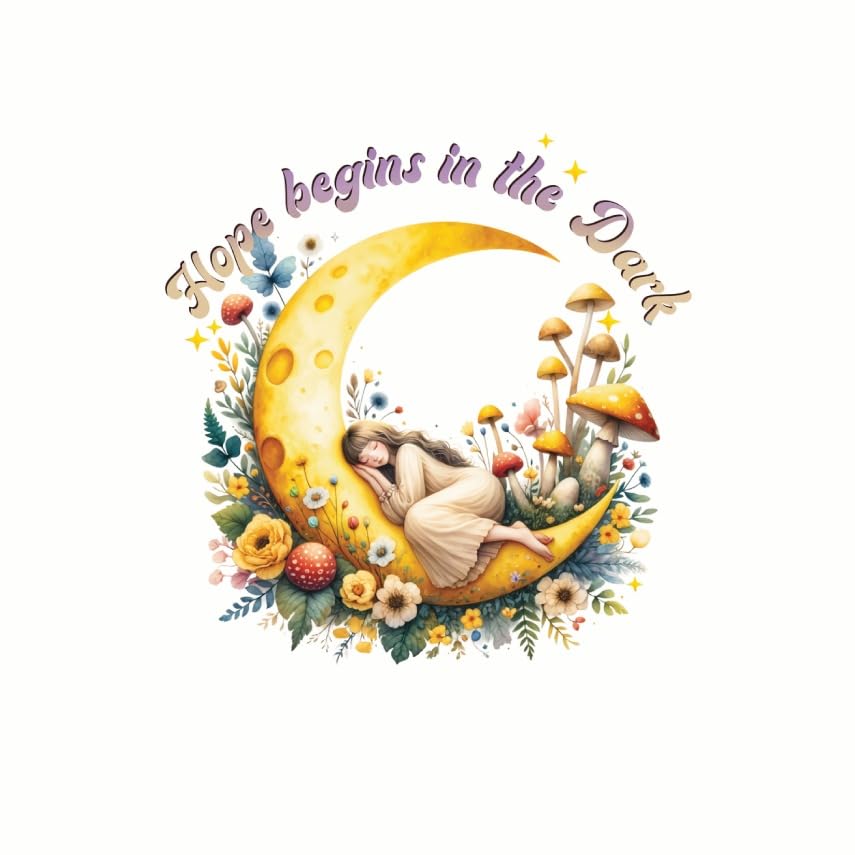 (3 Pack) Moon Girl Decals - Hope Begins - Laptop Decals - 3 Inches On Longest Side - Easy Peel & Apply - Made in USA - 3MCS7803