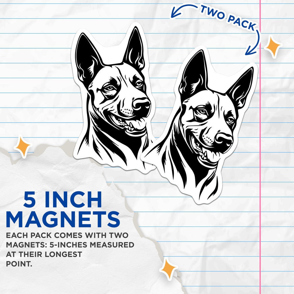 (2 Pack) German Shepherd Magnets - Dog Lover Fridge Decor - Pet Enthusiast Home Accents - 5 Inches On Longest Side - Thick Durable Magnet - Made in USA - MAG36546