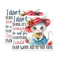 (2 Pack) Cute Cat Magnets - Funny Quote Magnets - Cat Lover Kitchen - Fridge Magnet Art ations - 5" On Longest Side - for Cars, Fridges, Toolboxes - Made in USA - MAG4351