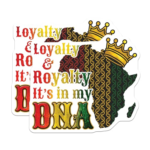 (2 Pack) Africa DNA Stickers - Loyalty and Royalty Stickers - Cultural Heritage Stickers - Pride Stickers - 5" On Longest Side - Sticks to Smooth Flat Surfaces - Made in USA - BMCS4722