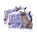 (2 Pack) Life is Better with Cats Magnets - Cute Feline Lover Magnet - Cat Mom Pet Owner Decor - 5 Inches On Longest Side - Thick Durable Magnet - Made in USA - MAG38609