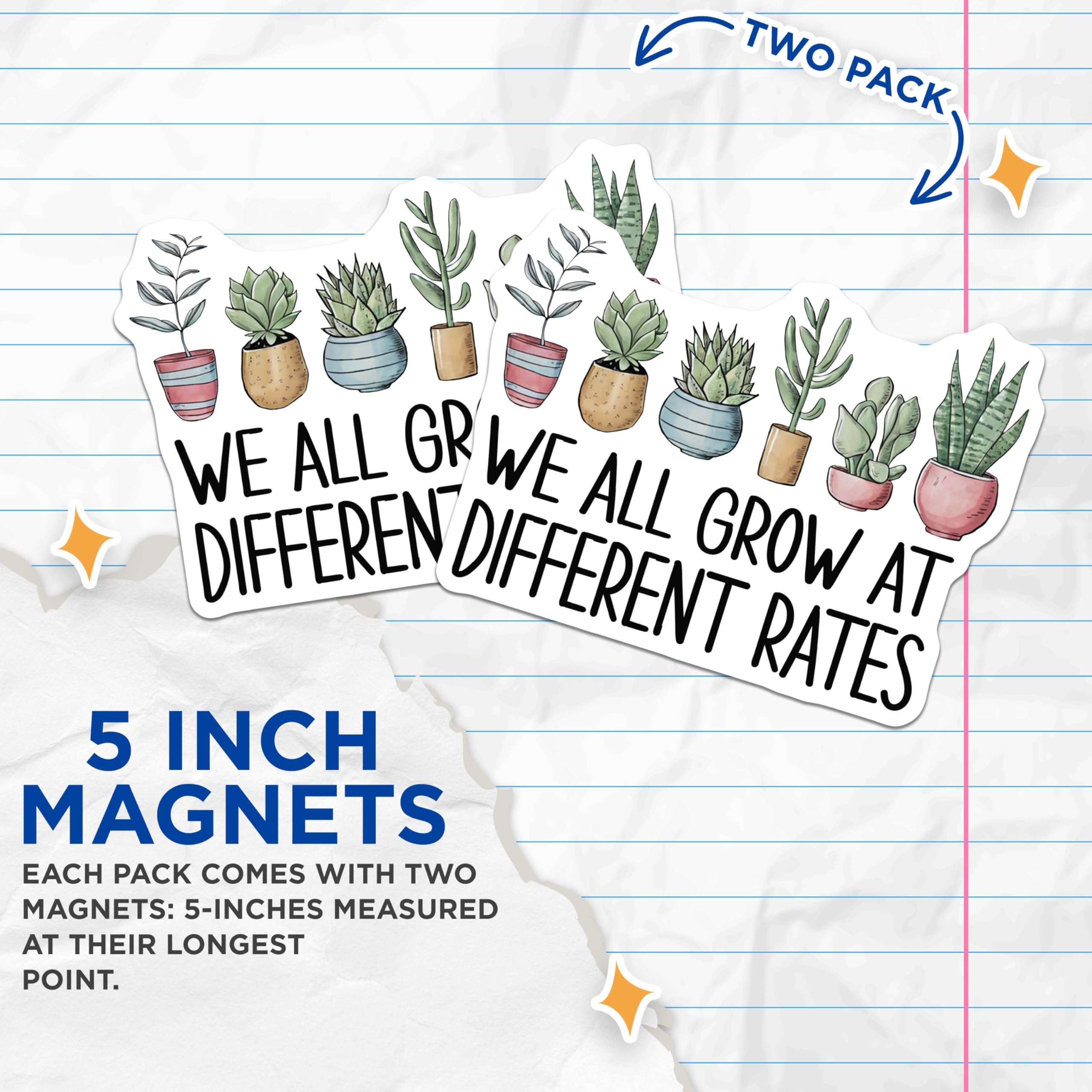 (2 Pack) Potted Plants Magnets - Funny Plant Quote - Motivational Fridge Magnets - 5" On Longest Side - Premium Magnet - for Cars, Refrigerators, Toolboxes, Lockers - Made in USA - MAG17461
