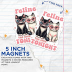 (2 Pack) Cute Cat Magnets - Feline Love - Heart Sunglasses Cats - 5" On Longest Side - for Cars, Fridges, Toolboxes - Made in USA - MAG4393