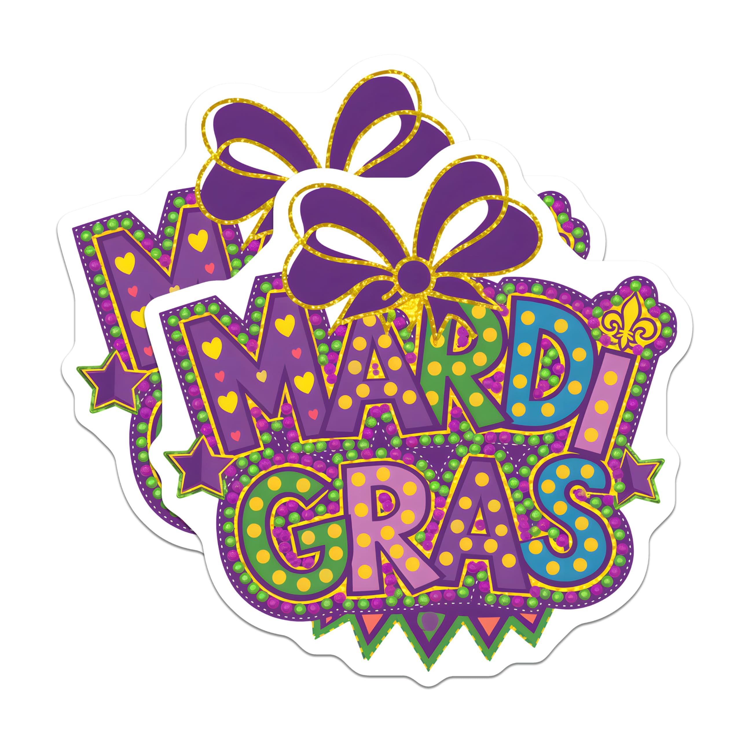 (2 Pack) Mardi Gras Magnets - Holiday Carnival Decor - Party Refrigerator Magnets - 5" On Longest Side - Premium Magnet - for Cars, Refrigerators, Toolboxes, Lockers - Made in USA - MAG14360