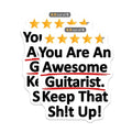 (2 Pack) You are an Awesome Guitarist Stickers - Motivational Musician - Funny Rock Band Decal - 5" On Longest Side - Sticks to Smooth Flat Surfaces - Made in USA - BMCS9348
