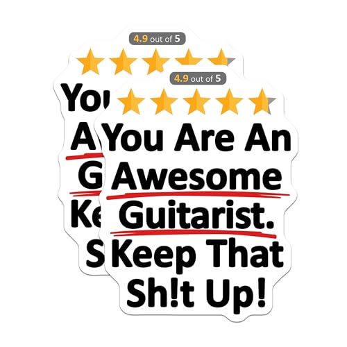 (2 Pack) You are an Awesome Guitarist Stickers - Motivational Musician - Funny Rock Band Decal - 5" On Longest Side - Sticks to Smooth Flat Surfaces - Made in USA - BMCS9348