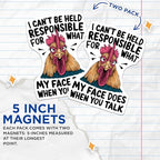 (2 Pack) Funny Chicken Quote Magnets - Humorous Kitchen - Animal Lover Accessory - Farmhouse Magnet - 5" On Longest Side - for Cars, Fridges, Toolboxes - Made in USA - MAG4553