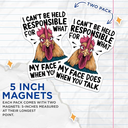 (2 Pack) Funny Chicken Quote Magnets - Humorous Kitchen - Animal Lover Accessory - Farmhouse Magnet - 5" On Longest Side - for Cars, Fridges, Toolboxes - Made in USA - MAG4553