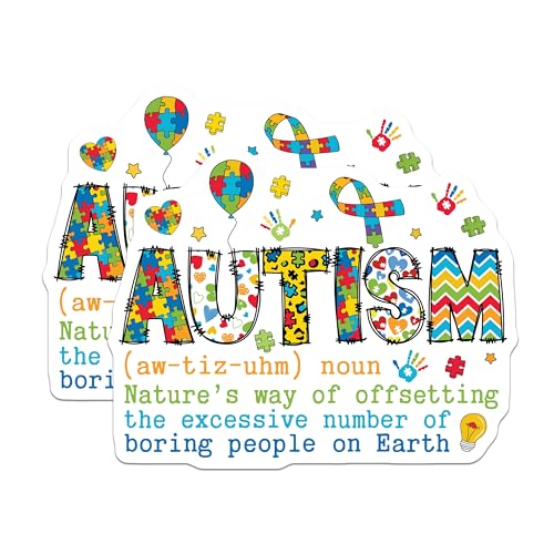 (2 Pack) Autism Awareness Magnets Magnets - Puzzle Piece Decor - Inspirational Decal - 5" On Longest Side - Made in USA - Sticks to Refrigerators & Metal Surfaces - MAG8525