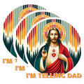 (3 Pack) I'm Telling Dad Decals - Funny Jesus - Sarcastic Decals - 3 Inches On Longest Side - Easy Peel & Apply - Made in USA - 3MCS6256