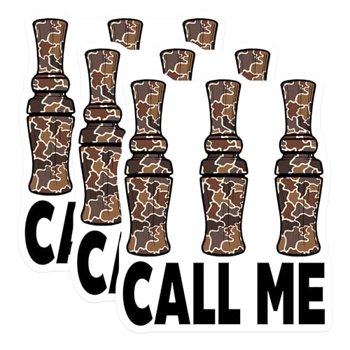 (3 Pack) Duck Call Decals - Hunting - Camo Decal for Laptop Car Truck - 3 Inches On Longest Side - Easy Peel & Apply - Made in USA - 3MCS4762