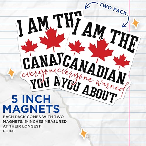(2 Pack) Maple Leaf Decor Magnet - 5" On Longest Side - Sticks to Smooth Flat Surfaces - Made in USA - MAG10195