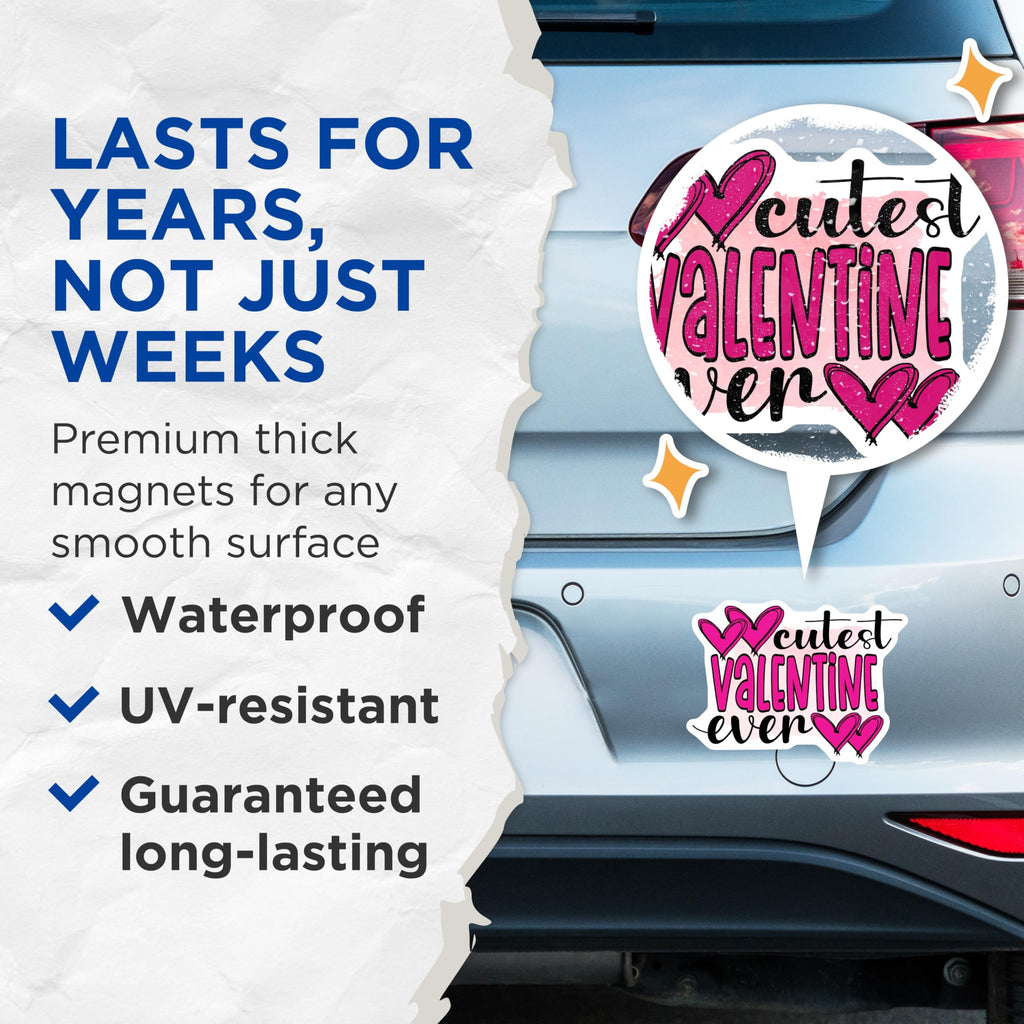 (2 Pack) Cutest Valentine Magnets - Sweetheart Day Decor - Romantic Love Expression - 5 Inches On Longest Side - Thick Durable Magnet - Made in USA - MAG21385