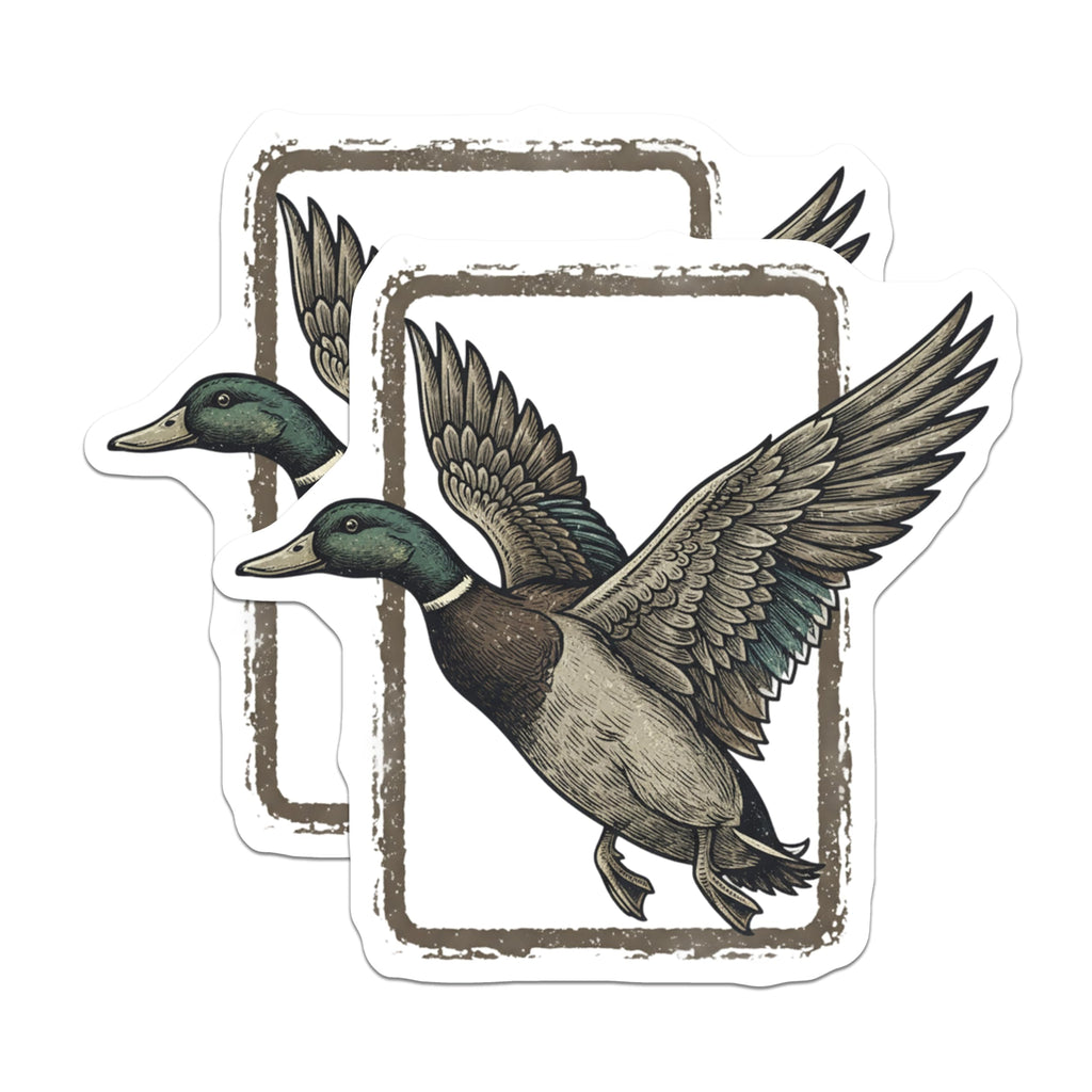 (2 Pack) Mallard Duck Magnets - Majestic Flying Wildlife Art - Hunter Lodge Kitchen Refrigerator Display - 5 Inches On Longest Side - Thick Durable Magnet - Made in USA - MAG20683