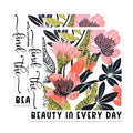 (2 Pack) Find The Beauty in Every Day Stickers - Inspirational Floral Stickers - Motivational Quotes Stickers - 5" On Longest Side - Sticks to Smooth Flat Surfaces - Made in USA - BMCS3866