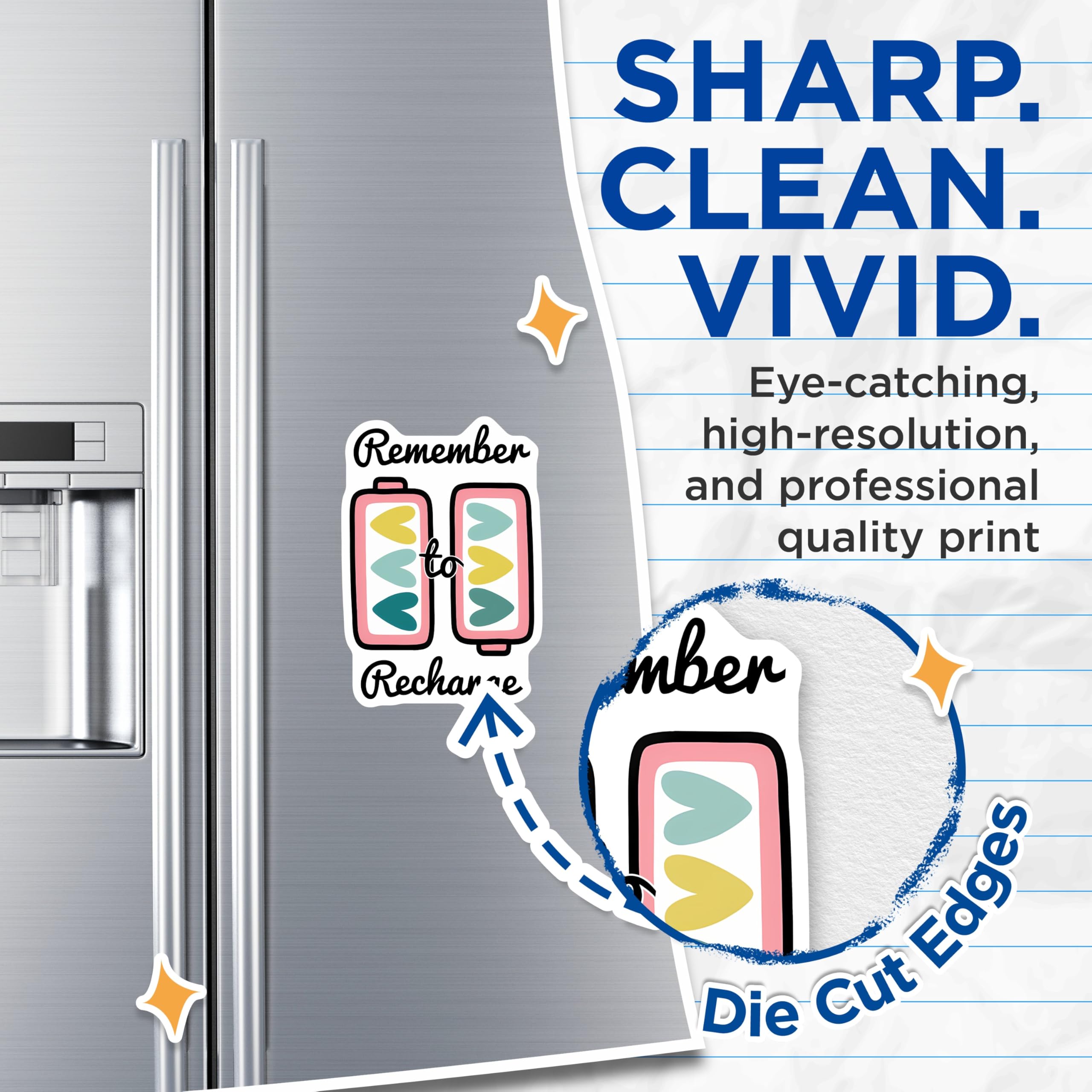 (2 Pack) Recharge Batteries Magnets - Self Care Reminder - Mental Health Decoration - 5" On Longest Side - Premium Magnet - for Cars, Refrigerators, Toolboxes, Lockers - Made in USA - MAG14921