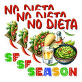 (3 Pack) No Dieta Season Decals - Taco Tequila - Guacamole Decals - 3 Inches On Longest Side - Easy Peel & Apply - Made in USA - 3MCS6984