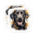 (2 Pack) Black Lab Dog Magnets - Watercolor Labrador Retriever - Happy Pet Animal Art for Dog Lovers - 5 Inches On Longest Side - Thick Durable Magnet - Made in USA - MAG27557