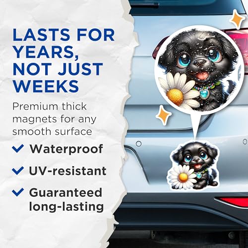 (2 Pack) Animal Lover Collectible Magnet - 5" On Longest Side - Sticks to Smooth Flat Surfaces - Made in USA - MAG9397