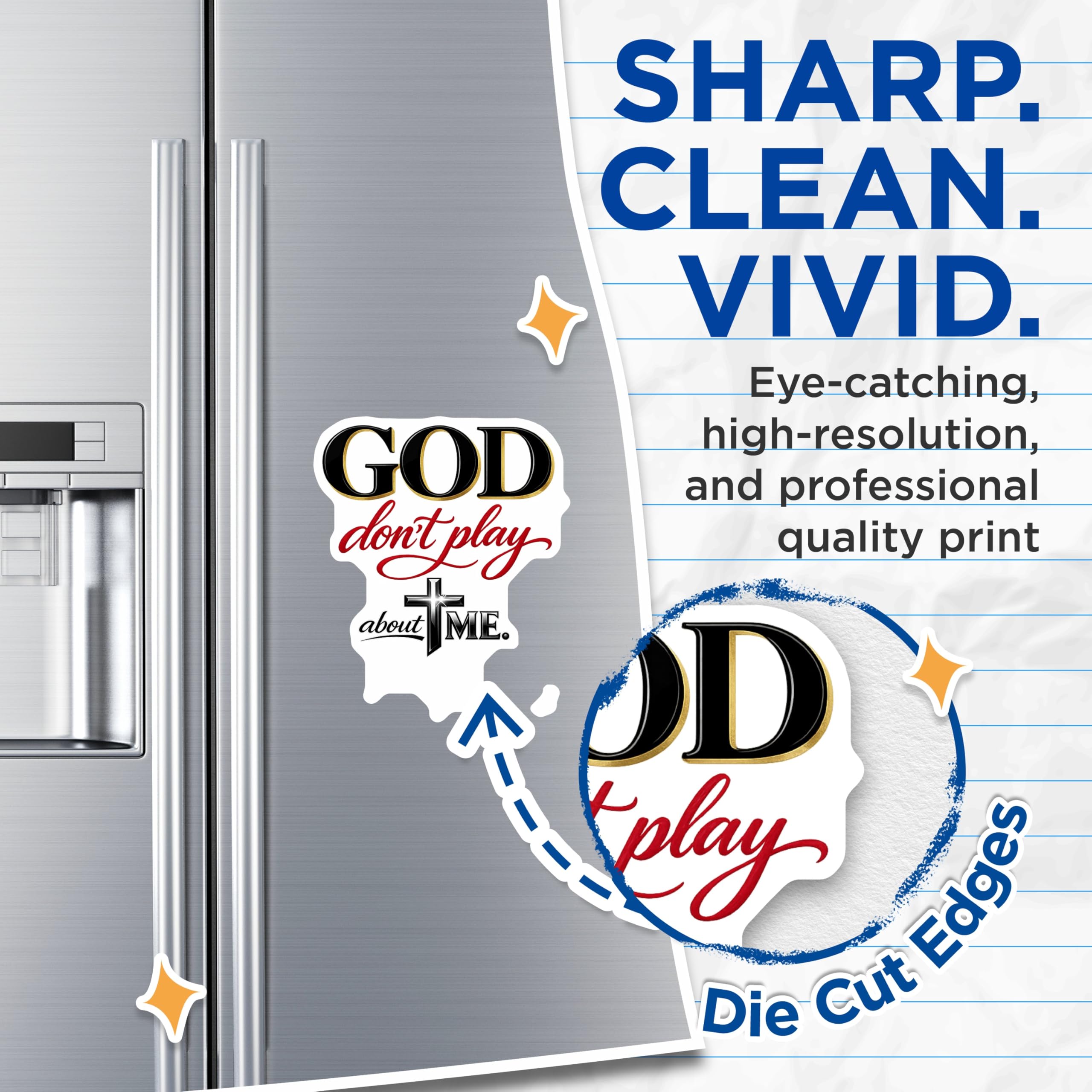 (2 Pack) God Dont Play About Me Magnets - Christian Faith Affirmation Decor - Inspirational Religious Statement - 5 Inches On Longest Side - Thick Durable Magnet - Made in USA - MAG22160