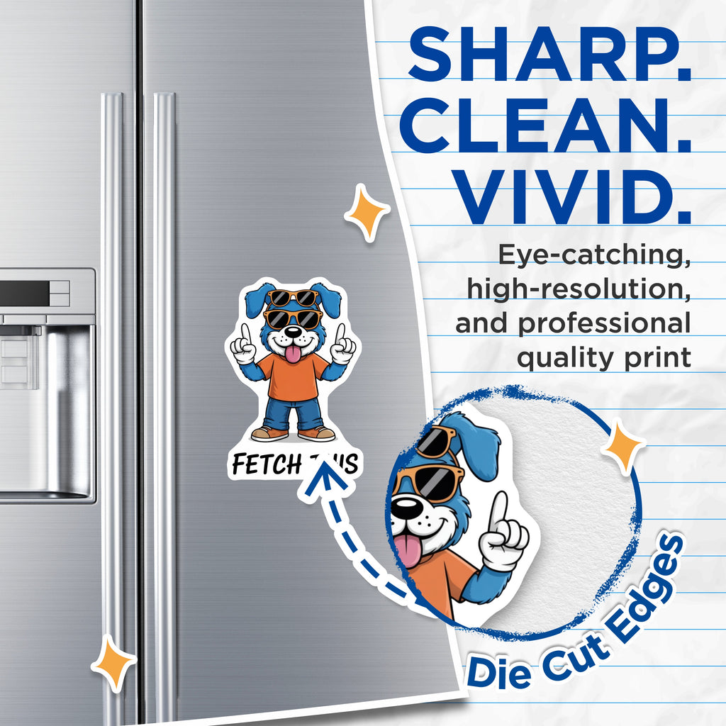 (2 Pack) Funny Dog Magnets - Fetch This Refrigerator Decor - Dog Lover Present - 5 Inches On Longest Side - Thick Durable Magnet - Made in USA - MAG39456