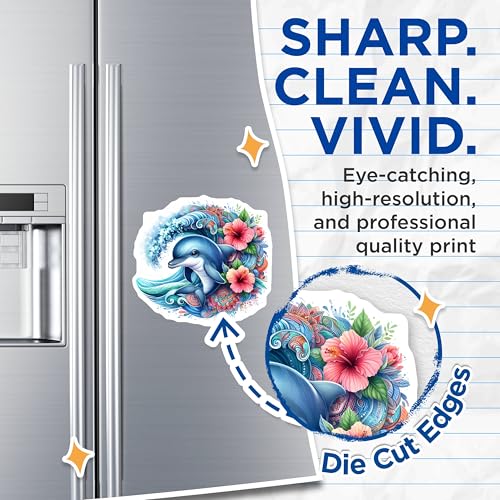 (2 Pack) Colorful Decor Magnet - 5" On Longest Side - Sticks to Smooth Flat Surfaces - Made in USA - MAG9486
