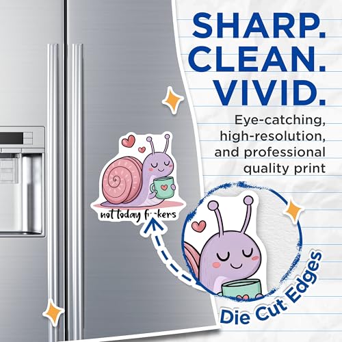 (2 Pack) Funny Snail Magnets - Coffee Lover Magnets - Cute Snail with Mug Magnets - 5" On Longest Side - for Cars, Refrigerators, Toolboxes, Lockers - Made in USA BMCS3320
