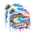 (2 Pack) Hawaii Sunset Magnets - Beach Scene - Tropical Paradise - Hawaii Travel Souvenir - 5" On Longest Side - for Cars, Fridges, Toolboxes - Made in USA - MAG6912