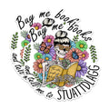 (2 Pack) Skeleton Reading Books Magnets - Funny Skeleton Magnet - Cute Book Lover Magnets - Skeleton with Flowers Magnet- 5" On Longest Side - for Fridges, Toolboxes, Cars - Made in USA - MAG2870