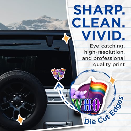 (2 Pack) Be Who You are Stickers - LGBTQ Pride - Inspirational Quote - 5" On Longest Side - Sticks to Smooth Flat Surfaces - Made in USA - BMCS8266