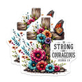 (2 Pack) Floral Cross Magnet - Joshua 1:9 Decor - 5" On Longest Side - Sticks to Smooth Flat Surfaces - Made in USA - MAG9635