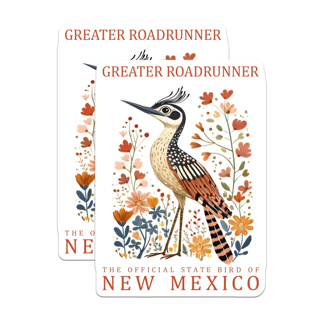 (2 Pack) Greater Roadrunner Magnets - New Mexico State Bird Art - Southwestern Desert Decor - 5 Inches On Longest Side - Thick Durable Magnet - Made in USA - MAG19169