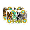 (2 Pack) Mama of Girls Magnets - Leopard Cow Print - Sunflower Turquoise Mama - 5 Inches On Longest Side - Thick Durable Magnet - Made in USA - MAG26810