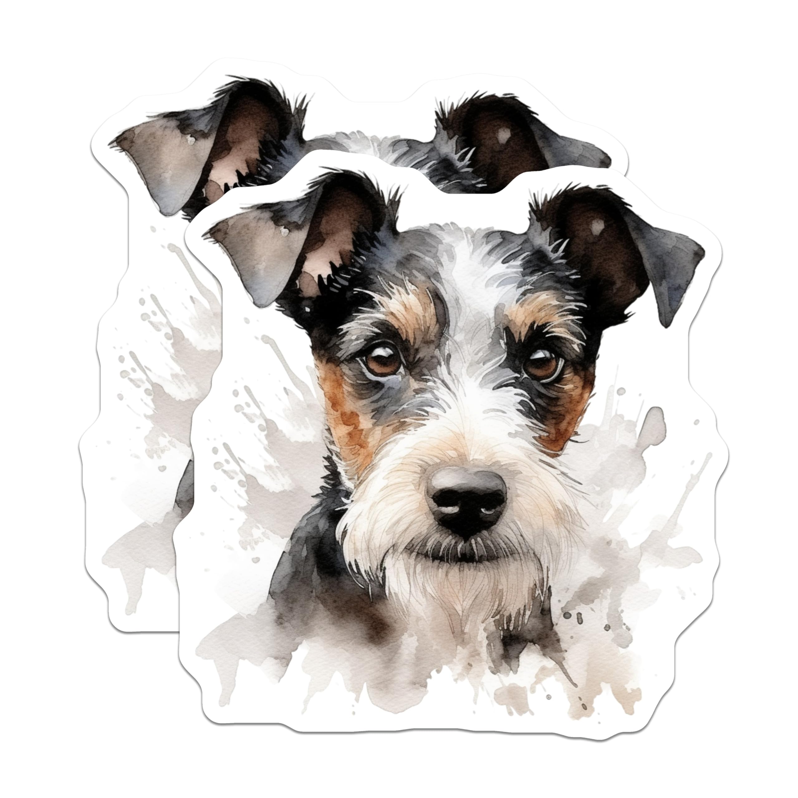(2 Pack) Watercolor Terrier Dog Magnets - Scruffy Dog Art - Pet Lover Decor - Dog Mom Dad Present - 5 Inches On Longest Side - Thick Durable Magnet - Made in USA - MAG28087