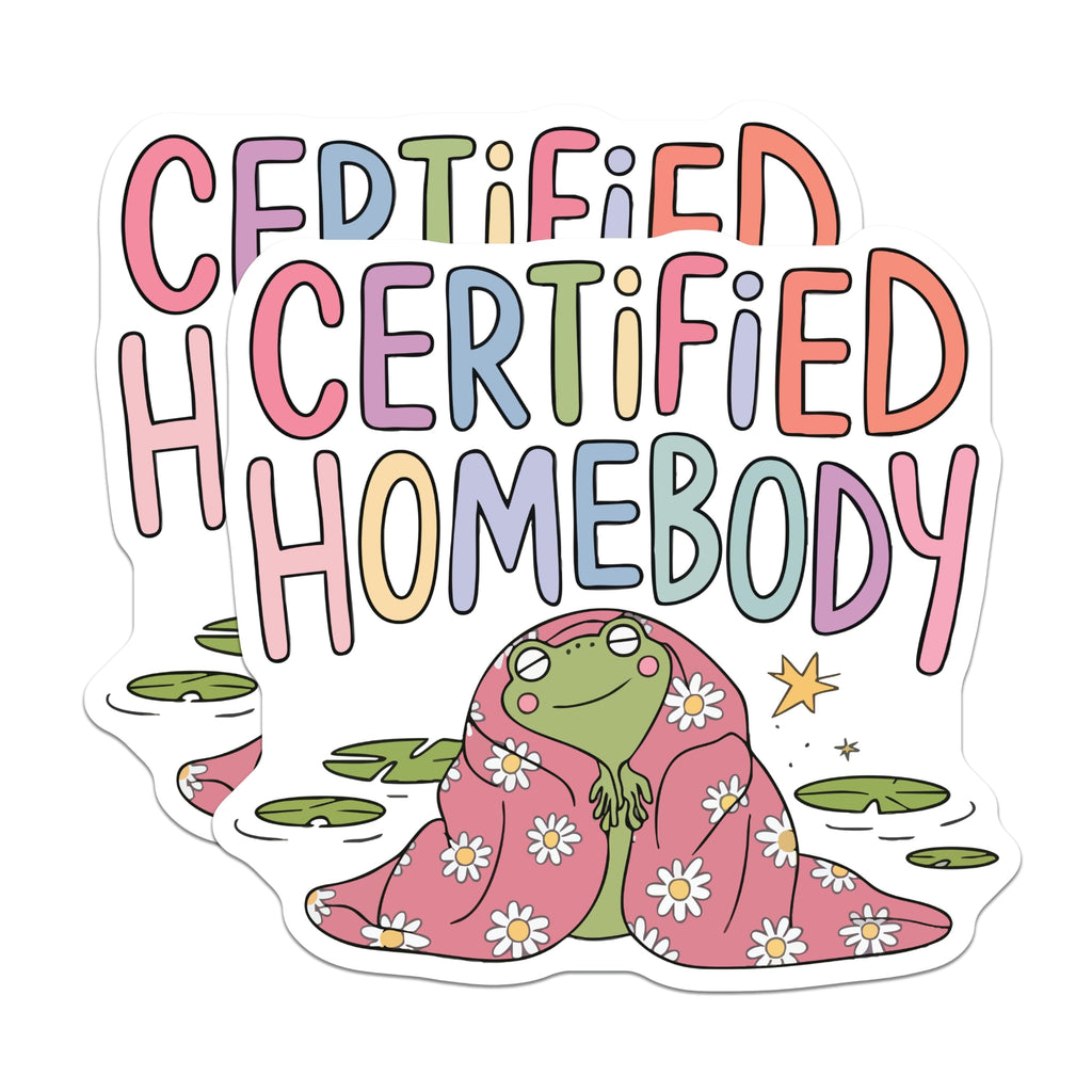 (2 Pack) Certified Homebody Magnets - Cozy Frog Decor - Introvert Life Accessory - 5 Inches On Longest Side - Thick Durable Magnet - Made in USA - MAG22180