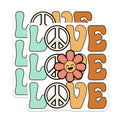(2 Pack) Love Peace Sign Magnets - Groovy Flower Magnets - Retro Hippie Style Magnets - 5" On Longest Side - Premium Magnet - for Cars, Refrigerators, Toolboxes, Lockers - Made in USA - MAG14941