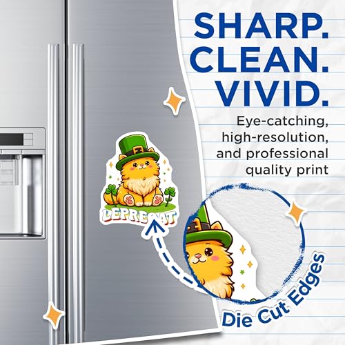 (2 Pack) Cute Cat Magnets - St. Patrick's Day Decor - 5" On Longest Side - for Cars, Fridges, Toolboxes - Made in USA - MAG8110