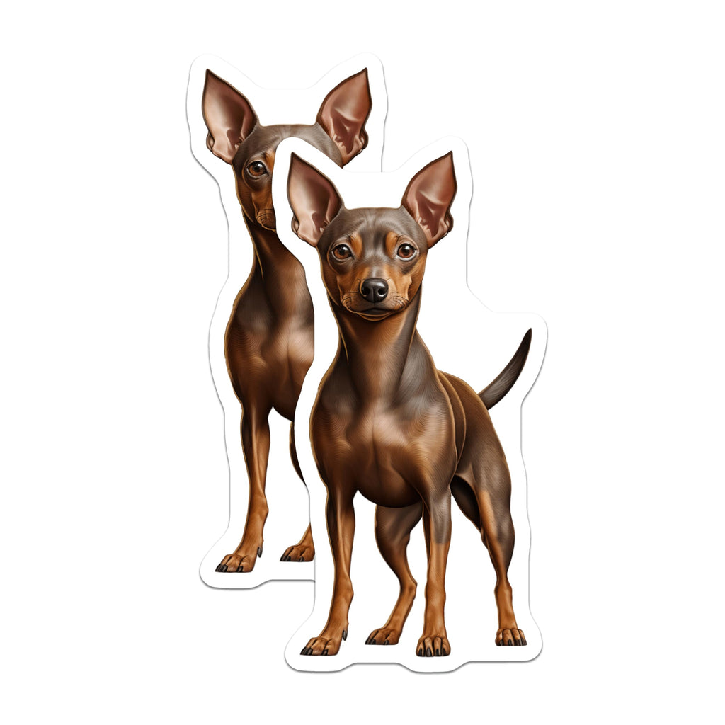 (2 Pack) Miniature Pinscher Magnets - Min Pin Dog Decor - Miniature Pinscher Lover Collectible - Small Dog Art - 5 Inches On Longest Side - Thick Durable Magnet - Made in USA - MAG24736