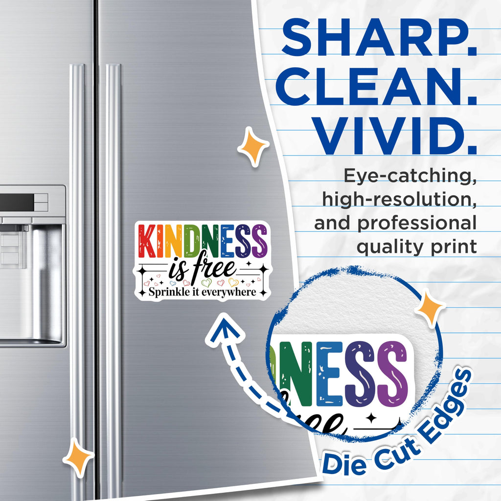 (2 Pack) Kindness Magnets - Inspirational Quote - Positive Message Decor - Rainbow Hearts - 5 Inches On Longest Side - Thick Durable Magnet - Made in USA - MAG20644