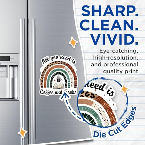 (2 Pack) All You Need is Coffee and Books Magnets - Rainbow Book Lover Magnets - Coffee and Book Decor Magnets'- 5" On Longest Side - for Fridges, Toolboxes, Cars - Made in USA - MAG2764
