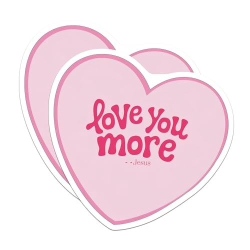 (2 Pack) Love You More Magnets Magnets - Heart Shape - Inspirational Quote - 5" On Longest Side - Made in USA - Sticks to Refrigerators & Metal Surfaces - MAG8954