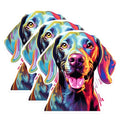 (3 Pack) Weimaraner Decals - Colorful Dog - Laptop Decal - 3 Inches On Longest Side - Easy Peel & Apply - Made in USA - 3MCS0845
