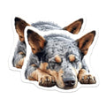 (2 Pack) Sleepy Dog Stickers - Cute Animal Art - Adorable Pet Decals - 5" On Longest Side - Sticks to Smooth Flat Surfaces - Made in USA - BMCS9837
